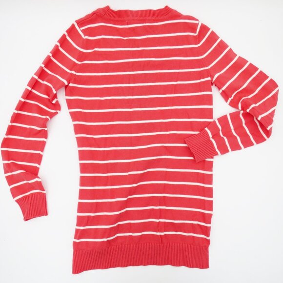NWT Pink Republic Girls' Coral Striped "I Love Paris" Sweater L 14 Hi-Lo Hem - Picture 8 of 9